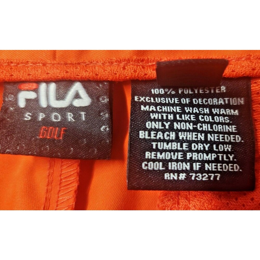 Fila Sport Golf Pants Flat Front Orange Polyester Flat Front Mens Size 32/30 - Picture 7 of 11